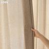 1PC LOZUJOJU Cream Style Semi Blackout Curtains Japanese Imitation Linen Thick Curtains for Bedroom Living Room Balcony Window for Home Decor
