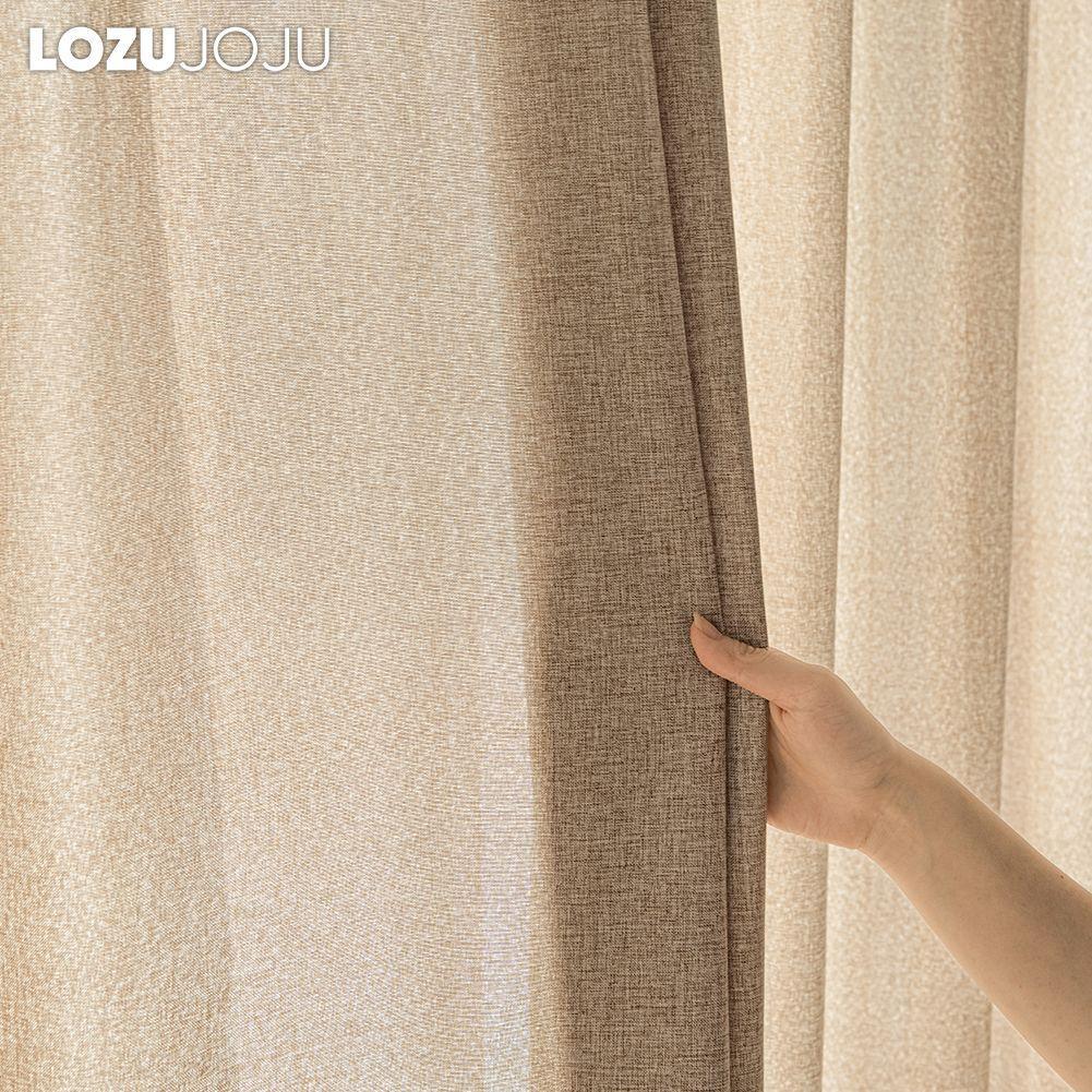 1PC LOZUJOJU Cream Style Semi Blackout Curtains Japanese Imitation Linen Thick Curtains for Bedroom Living Room Balcony Window for Home Decor