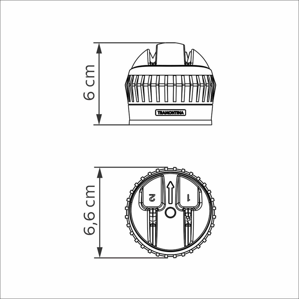 Tramontina Profio 2-Way Knife Sharpener, Round, for Coarse and Fine Sharpening, with a Powerful Suction Cup Base, 24038/000, TRAMONTINA