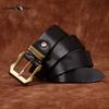 Móda Osobnost Retro Zesílený Hladký Vrchní Vrstva Hovězí Kůže Pravá Kůže Pánský Opasek Drsný Chlap Měděná Přezka Opasek