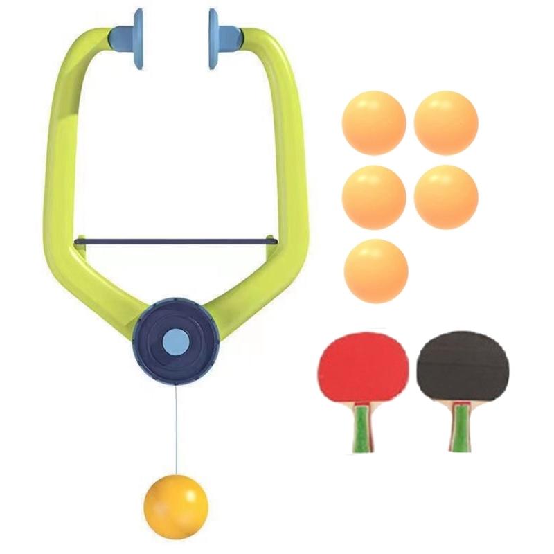 Portable Table Tennis Exerciser Door PingPong Game Hanging Table Tennis Trainer with Racket and Balls Easy To Install