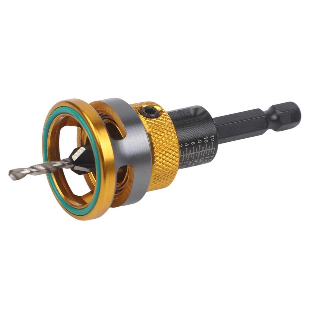 Woodworking Drill Set Adjustable Depth Drill Rust Prevention Feature Efficient Chip Evacuation Smooth Countersinking Operations