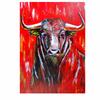 Moden Animal Abstract Bull Fighting Red Paintings On Canvas Wall Art Print and Poster for Living Room Decor No Frame
