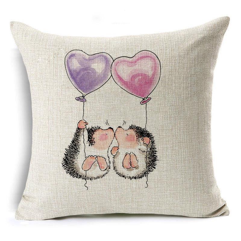 

Современная минималистичная льняная наволочка с рисунком животного из воздушных шаров, слон, еж, жираф 45*45cm