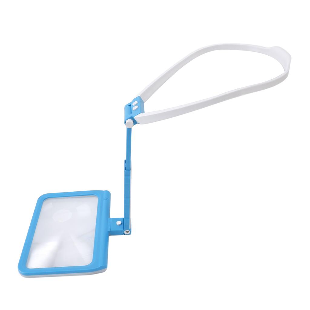 Neck Hanging Magnifying Glass Detachable 5X Magnification Hands Librate Magnifying Glass with 48 LED Chips for Senior