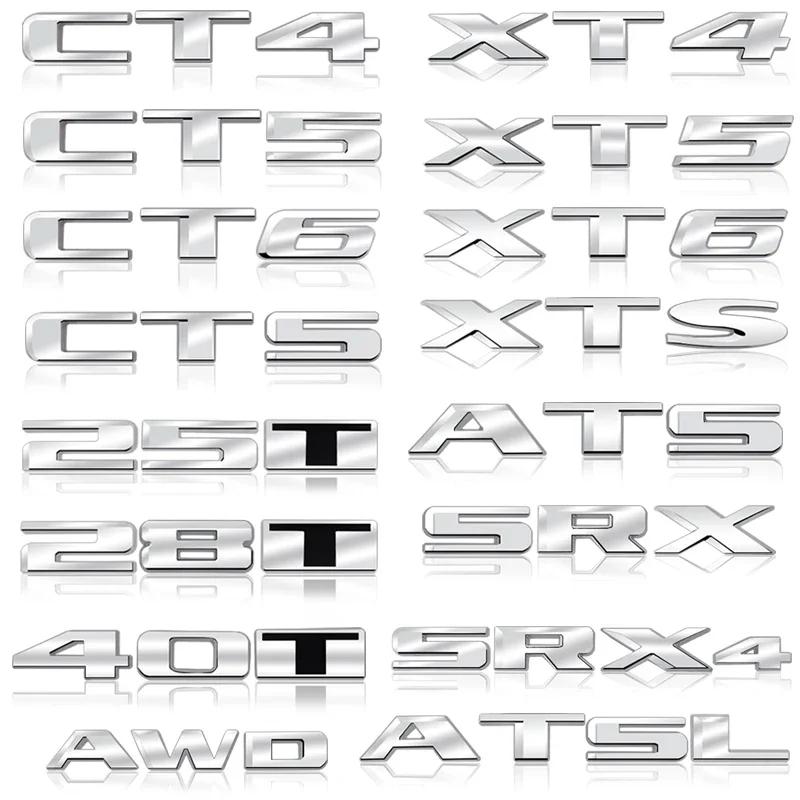 Metal Car Rear Trunk Emblem Badge Sticker For Cadillac CT4 CT5 CT6 XT4 XT5 XT6 CTS XTS ATS SRX SRX4 ATSL AWD 25T 28T 40T