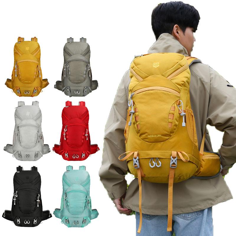 35l Unisex Large Capacity Hiking Backpack, Durable And Professional Outdoor Mountaineering Backpack Multi Functional Camping Bag