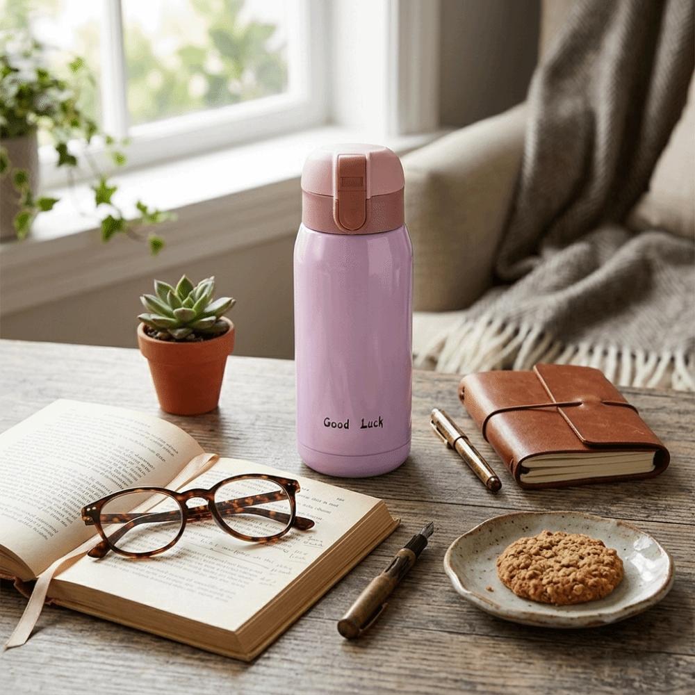 One Touch Flip Lid Vacuum Insulated Cup 360ml Insulated Mug Travel Bottle Outdoor Hiking