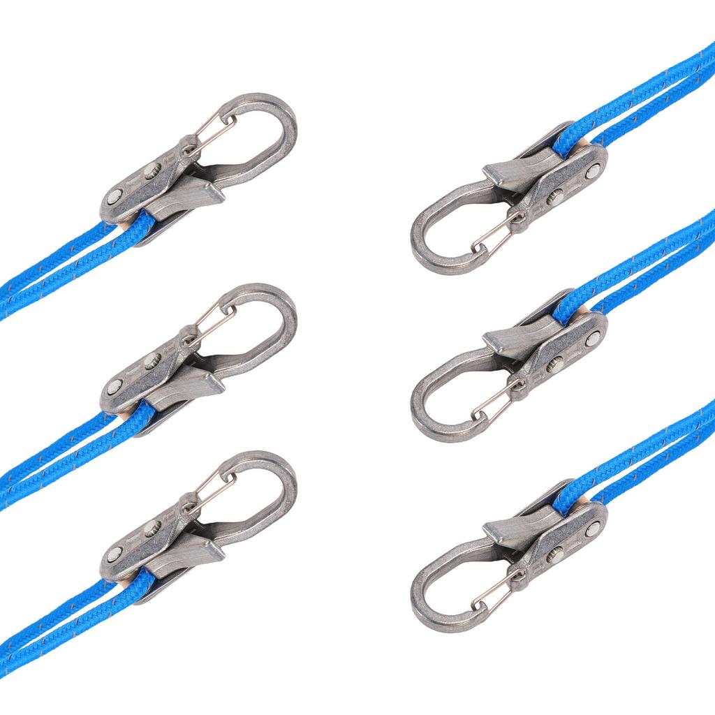 6 Set Rope Tightening Tool High Strength Tie Down Rope with Roller Tensioner for Camping Boating Home Use
