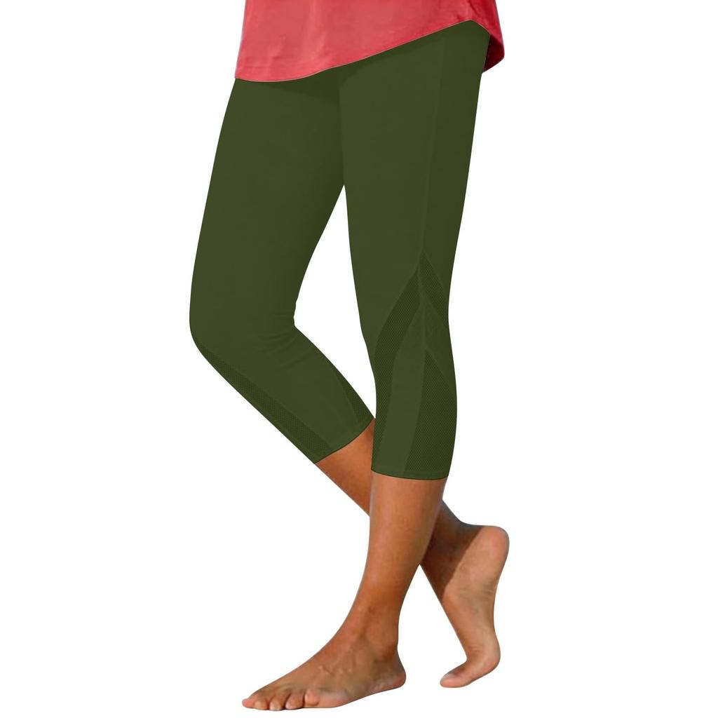 Modische farbige High-Waist-Sport-Yoga-Freizeit-Cropped-Hose für Damen