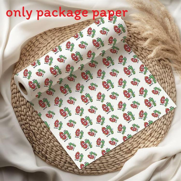 Christmas Gift Wrap Selfadhesive Paper With Santa And Reindeer Design For Holiday Packaging