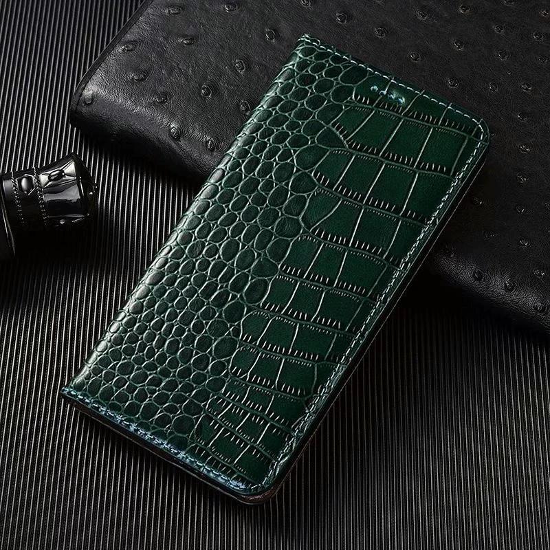 Custodia a Portafoglio in Vera Pelle con Texture Coccodrillo per Samsung Galaxy S26 Ultra S22 S23 S24 S25 Ultra Plus, Flip Cover