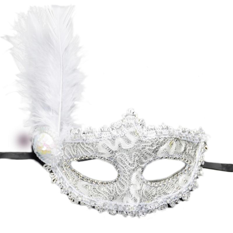Masquerade Mask Wedding Carnival Party Performance Costumes Sex Lady Lace Mask Venice Feather Sexy Halloween Mask Gift