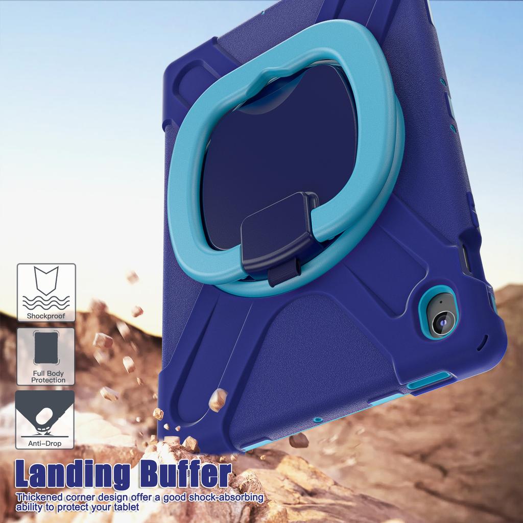 Tablet Case with Shoulder Strap for Samsung Galaxy Tab S10 FE+ SM-X620/SM-X626B TPU + PC + Silicone Kickstand Cover