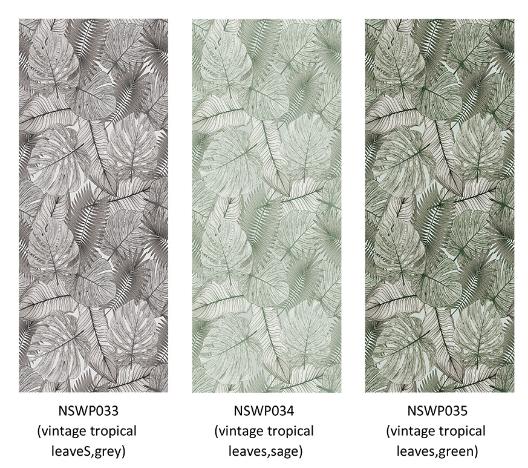 Papel de Parede Folha de Palmeira Autocolante Autoadesivo Pré-colado Impermeável para Armário de Parede de Restaurante