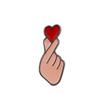 New Cartoon Creative Cute Finger Heart Brooch - Unisex Couple Gift Pin and Heart Badge