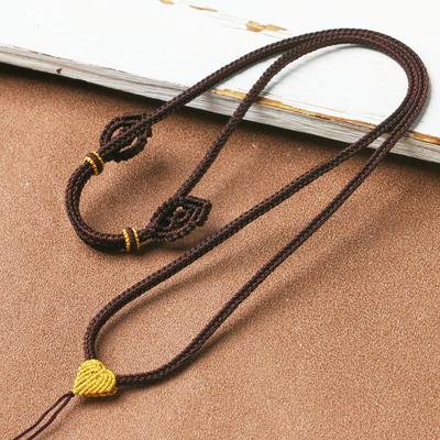 Handmade Eight-Strand Braided Leaf Pendant Lanyard Rope
