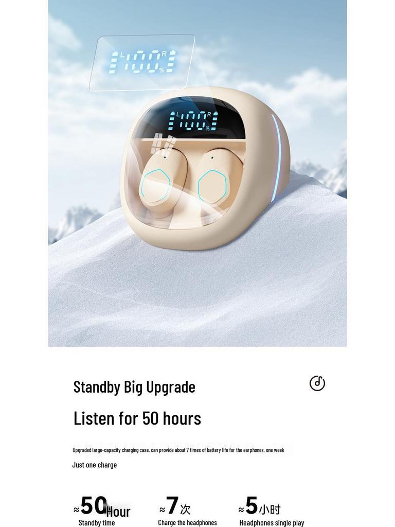 New M41 True Wireless Bluetooth Headphones - Transparent In-Ear Design, Smart Display, Noise Cancelling, Long Battery Life