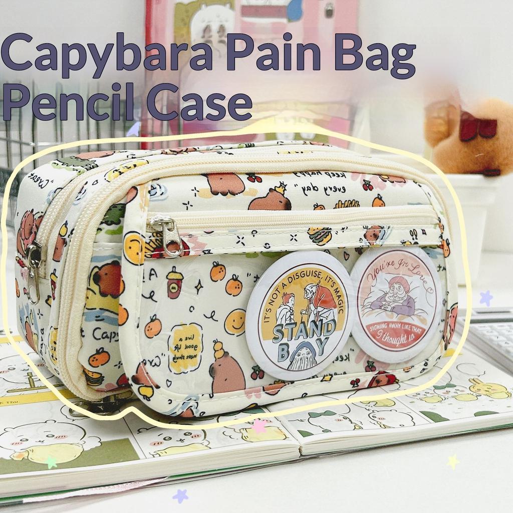 Hatsune Miku Pencil Case Cute Anime Cosplay Large Capacity Stationery Bag For School Student Multi Layer Makeup Storage Pouch