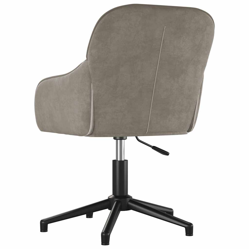 Vidaxl Swivel Office Chair, Light Gray, Upholstered In Velvet