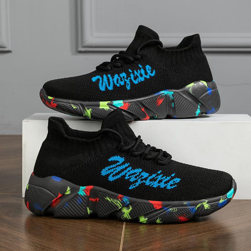 

Новая пара спортивной и любительской обуви большого размера, высокоэластичная, летающая, тканая, дышащая обувь, модные, легкие, носки, прямые продажи 47