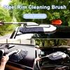 Extendable Car Dust Cleaning Kit with Soft Microfiber Head And Stiff Rim Brush Telescoping Handle Wheel Rim Brush Car