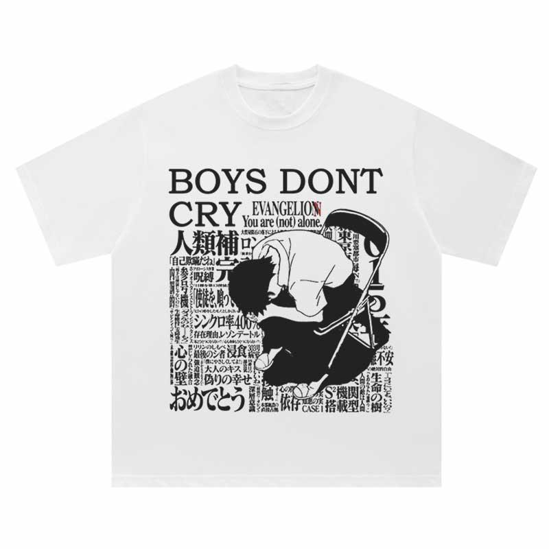 

Summer Casual Short Sleeve New Century Gospel Warrior Printed Anime T-Shirt Retro Men s and Women s Versatile Loose Crew Neck 4XL