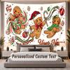 Christmas (356) Theme Personalized Tapestry Custom Name Text Wall Hanging Tapestry Home Background Decoration