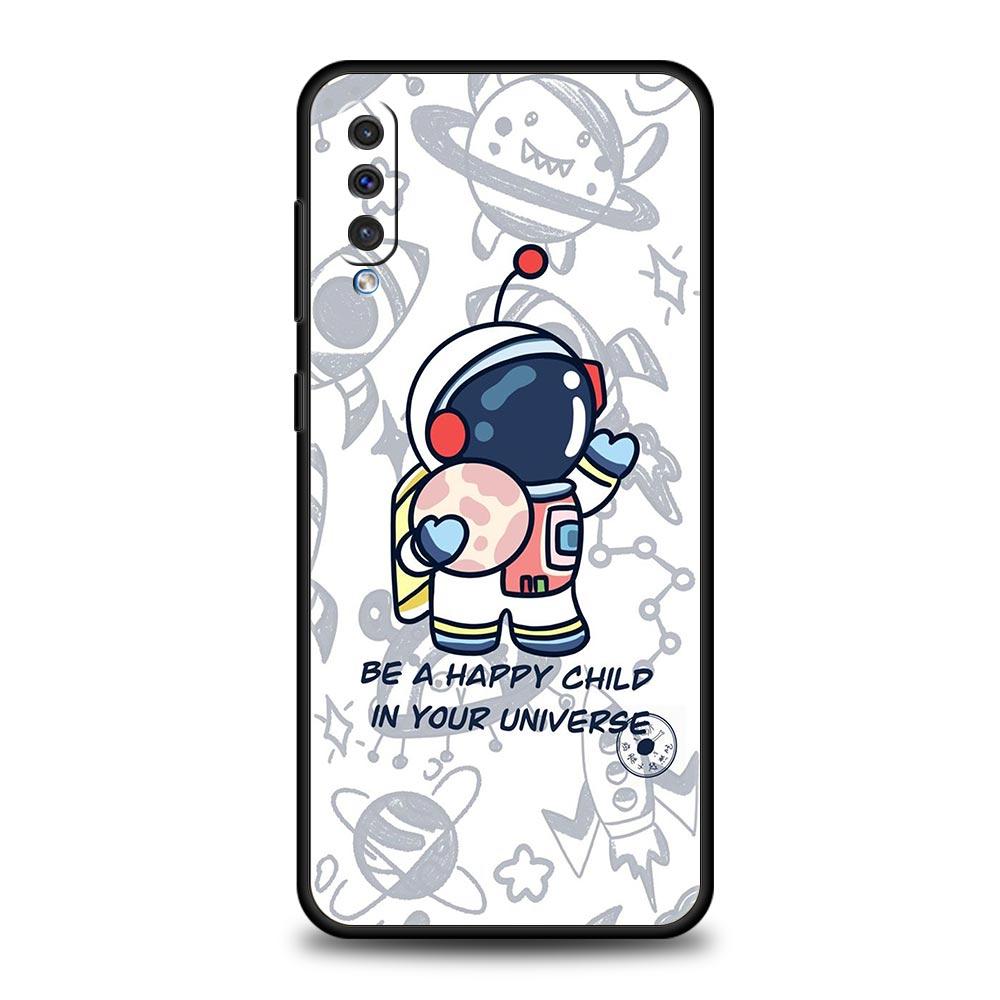 Cartoon Cute Cosmonaut Phone Case for Samsung Galaxy A56 A36 A26 A16 A34 A24 A42 A22 A20 A12 A40 A30 A10 5G Soft TPU Cover Shell