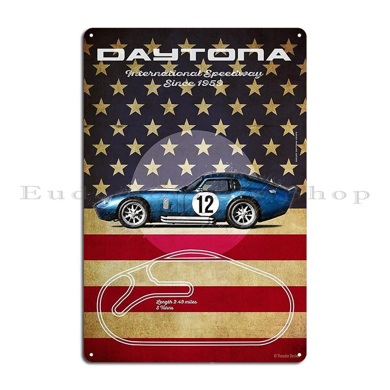 Shelby Cobra Daytona Coupe Vintage Metal Plaque Wall Mural Poster Customize Party Tin Sign Poster