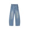 American Washed Light Blue Wide-leg Jeans Boys Trendy Brand New Straight Loose Drape Deconstruction Floor Pants