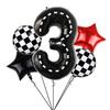 2pcs Black And White Striped Party Decoration Number Balloon Set