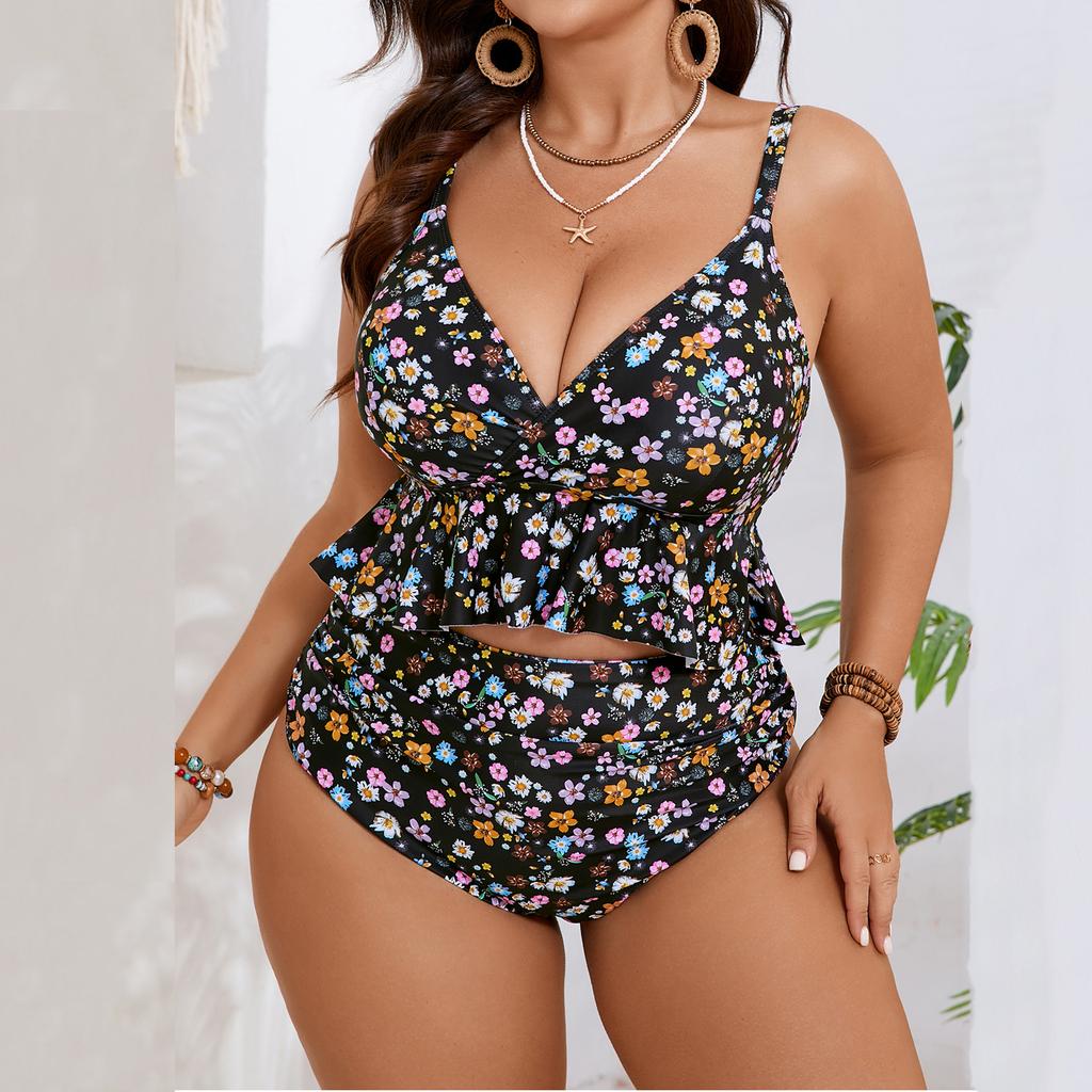 Women's Two-Piece Bikini Set Plus Size Split Swimsuit