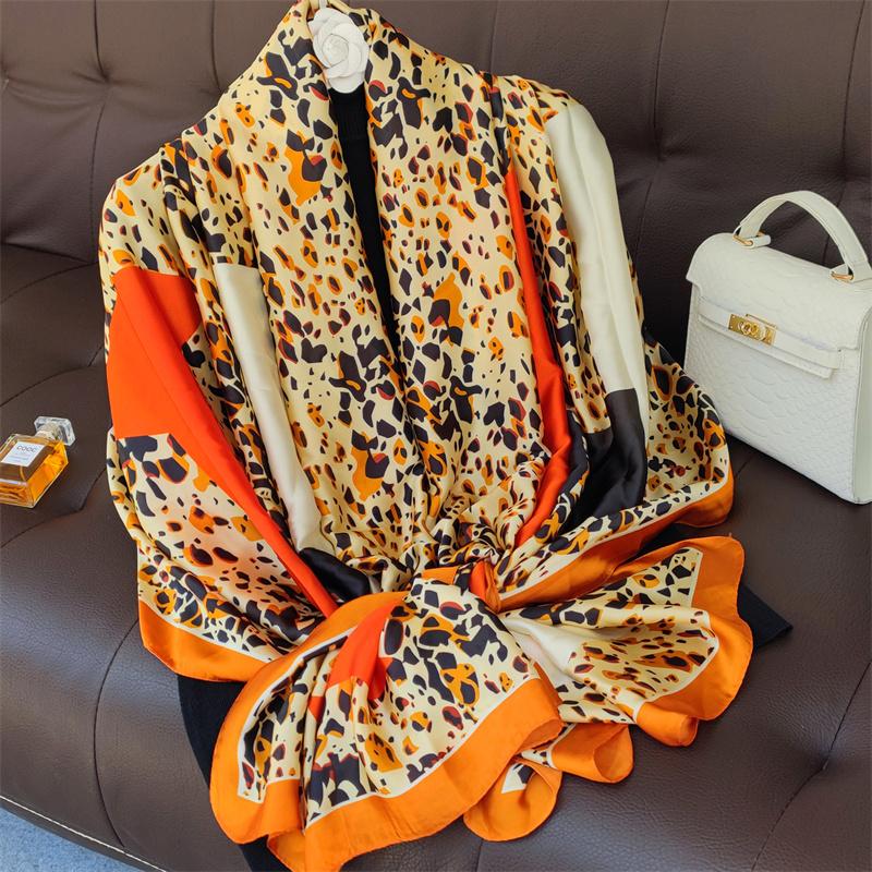 180*90cm muffler fashion Luxury Brand Scarf Women New Style Fashion Color Matching Print Silk Lady Popular Headcloth Beach Shawl