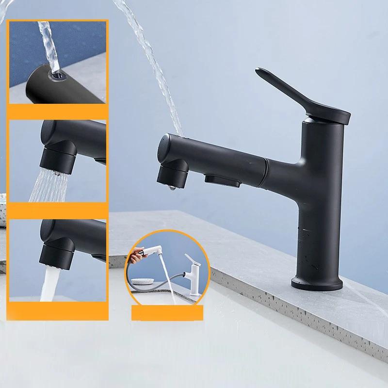 Grey Bathroom basin faucets basin mixer sink faucet Pull Out bathroom water mixer Chrome White Modern Washbasin faucets Black