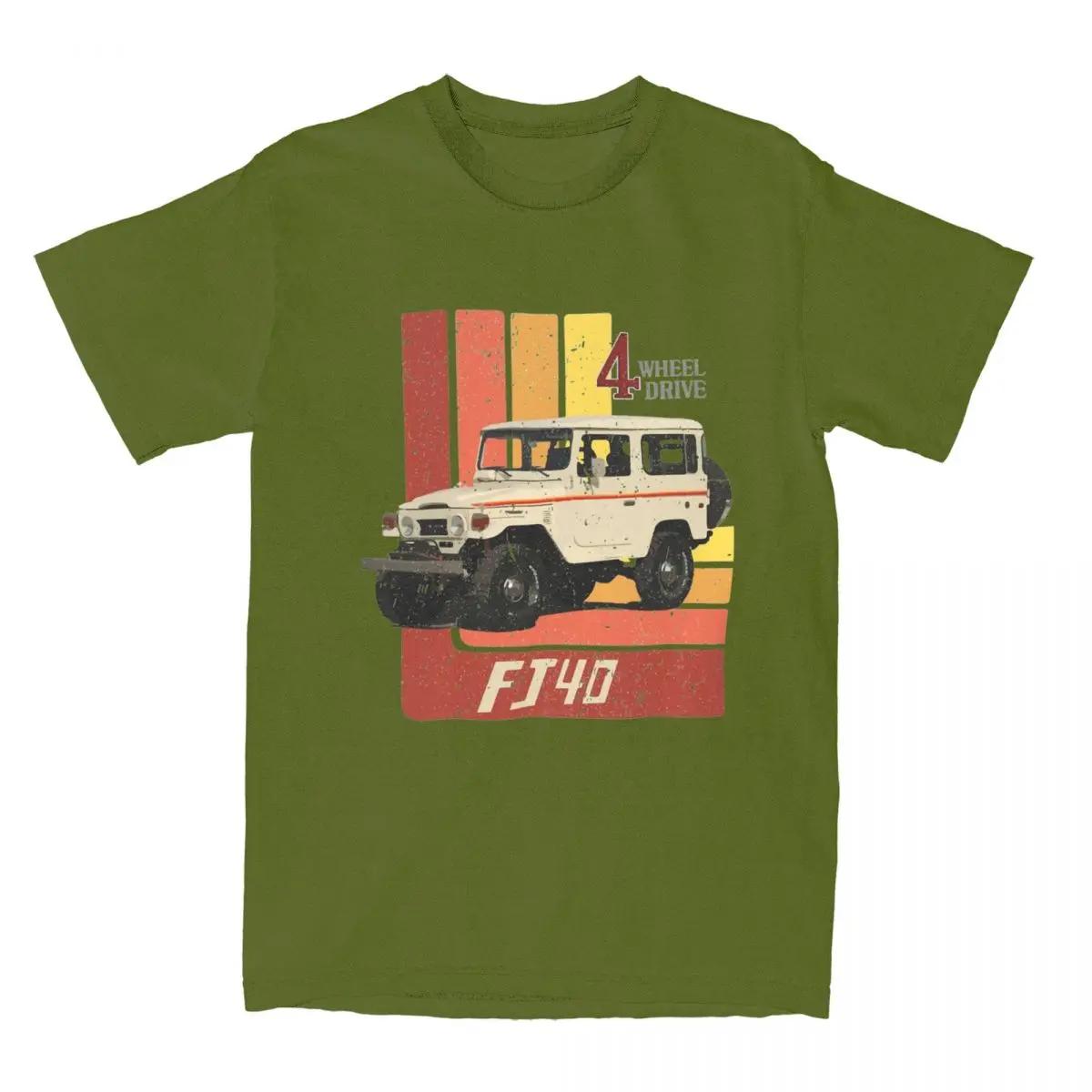 

Всесезонная мужская женская ретро-футболка Land Cruiser FJ40, одежда FJ 40 Off Road Car, хлопковая футболка, одежда, забавная футболка S армия зеленый