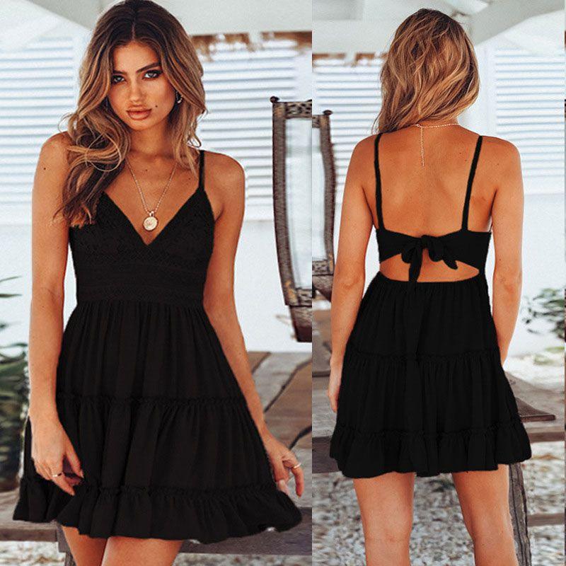 Boho Women Summer Short Mini Dress Evening Cocktail Party Beach Sundress Dresses