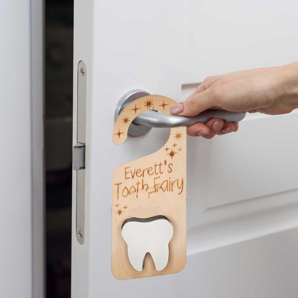 Elegant Tooth Fairy Door Hanger Handmade Encourage Brushing Teeth Board  Kids Room Decor