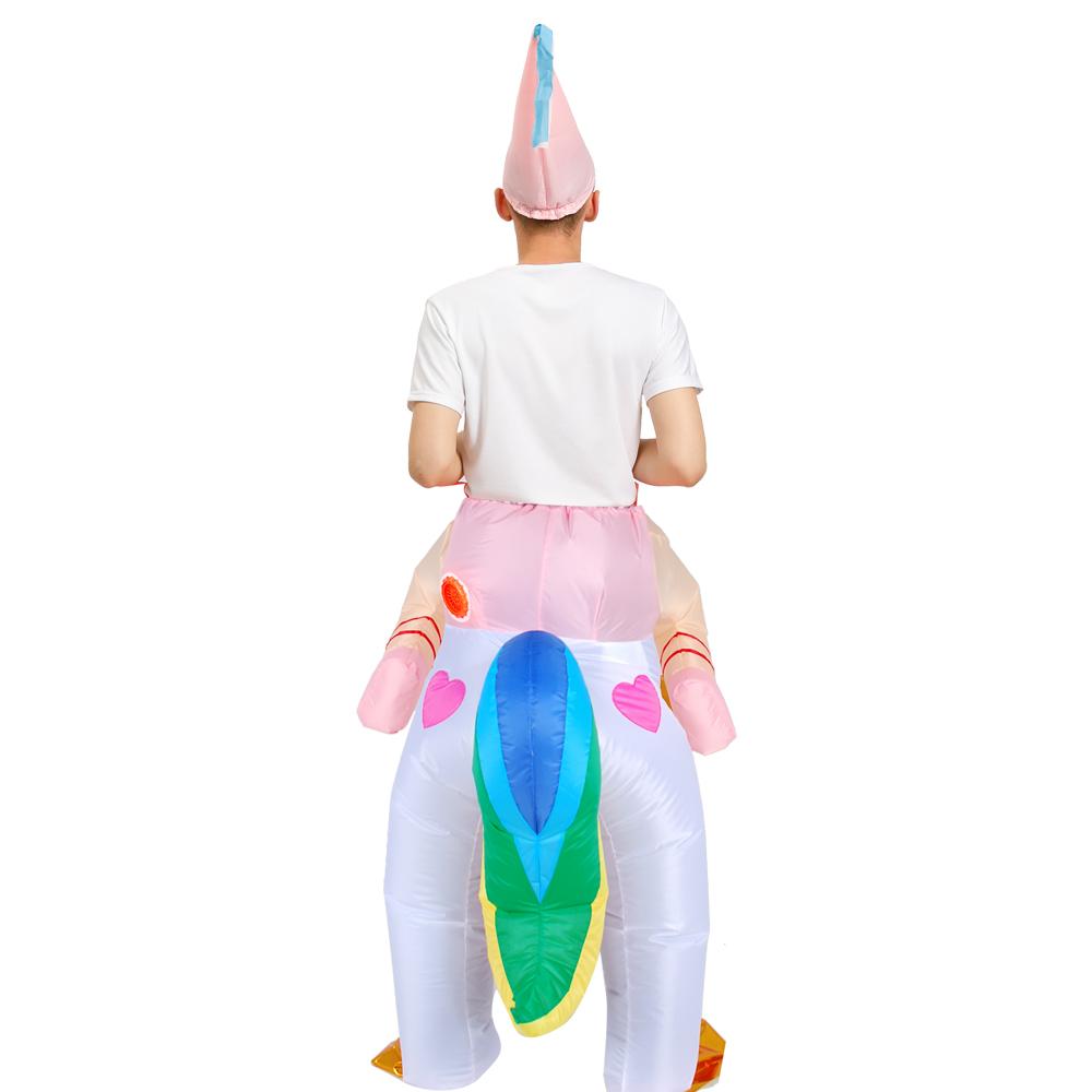 Adult Kids Colorful Unicorn Inflatable Costume Carnival Halloween Funny Cute Performance Dress For Child Fancy Suits
