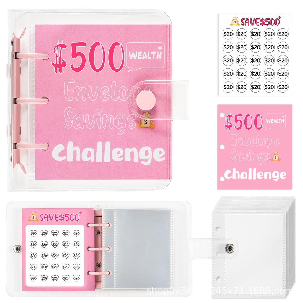 PVC Savings Challenges Book Mini Envelope Savings Challenge Easy To Use Money Saving Binder Kids
