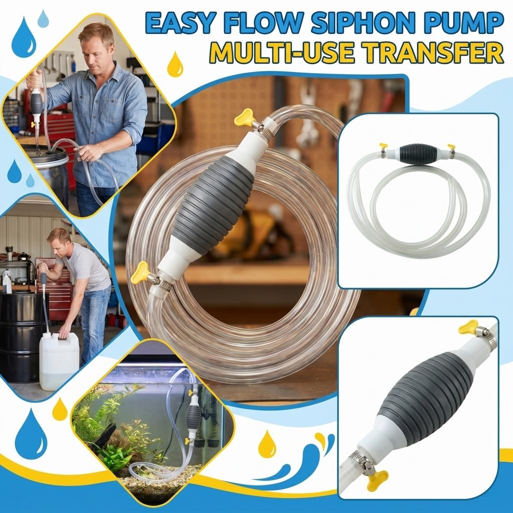 Multifunctional Siphon — Manual Fuel Transfer / Large-Diameter Manual Extractor — Suitable For Gasoline, Fuel, Fish Tanks