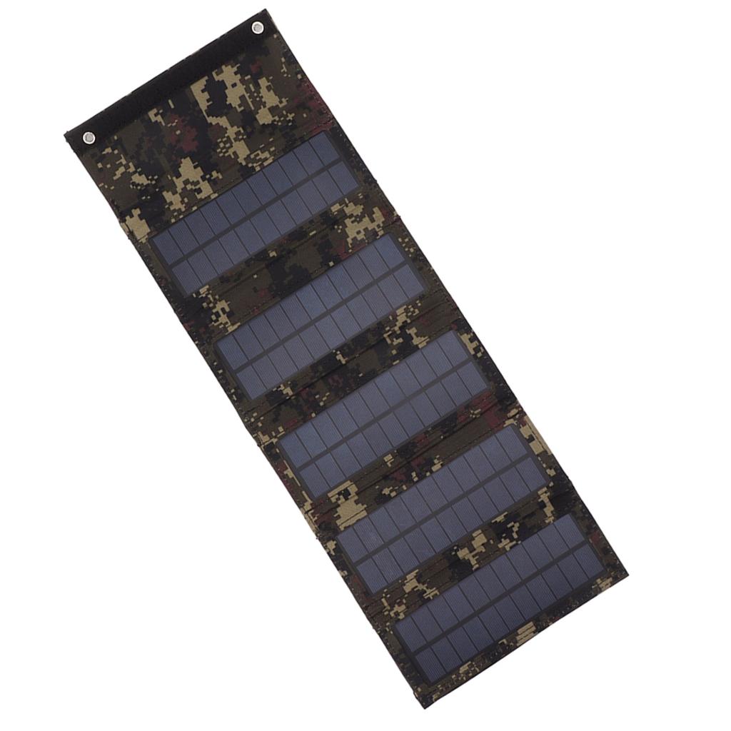 50W Portable Solar Panel Bag Monocrystalline Silicon 5 Folding Solar Panel Case for Outdoor Emergency Camouflage