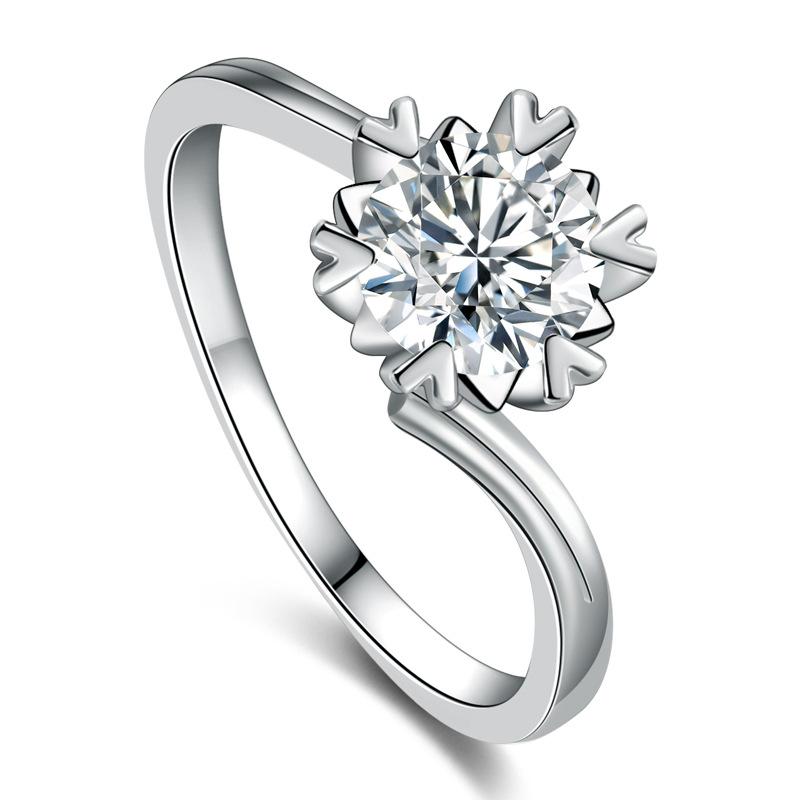 Lindon Classic Copper Alloy Zircon Ring Ladies Jewelry Wedding Promise Party Gift