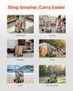 Shopping Cart, Folding Grocery Utility Cart with Swivel Wheels, 40.8 kg Large Load Capacity, Heavy Duty Rolling Laundry Basket Butler for Laundry,