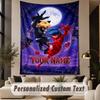 Custom Text Printed Tapestry Miraculous Ladybug Pattern Large Wall Hanging Indoor Room Decor