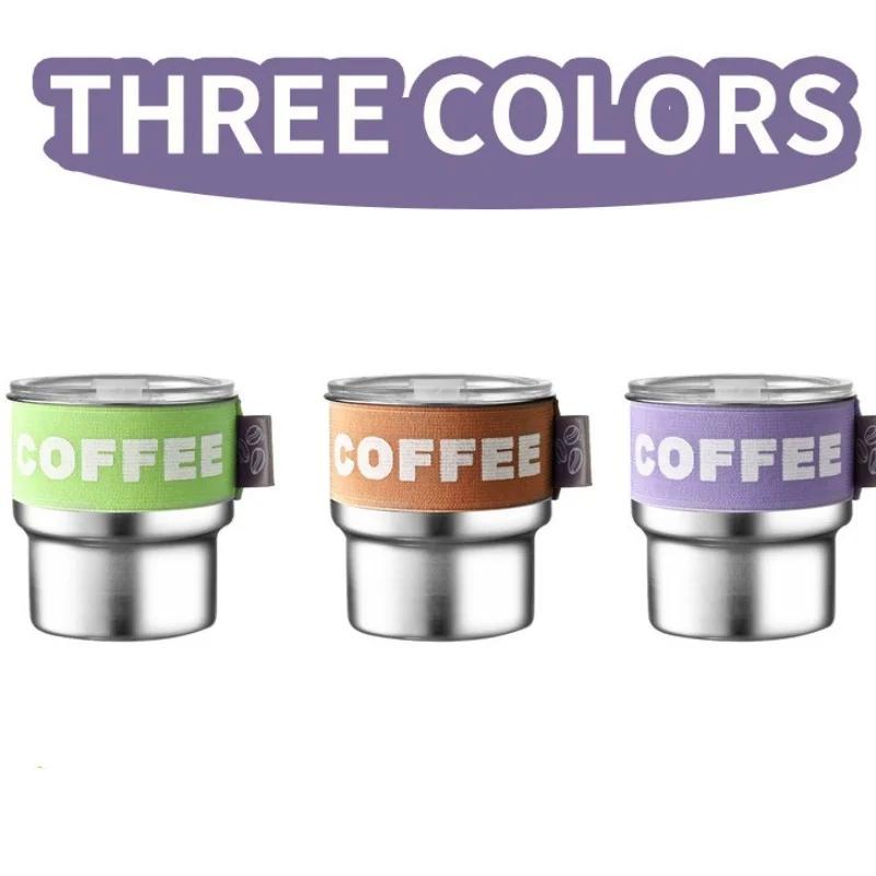 Creative 304 Stainless Steel Cup with Lid Large Capacity Insulation Cup Car Mounted Cooling Portable and Compact Coffee Milk Mug