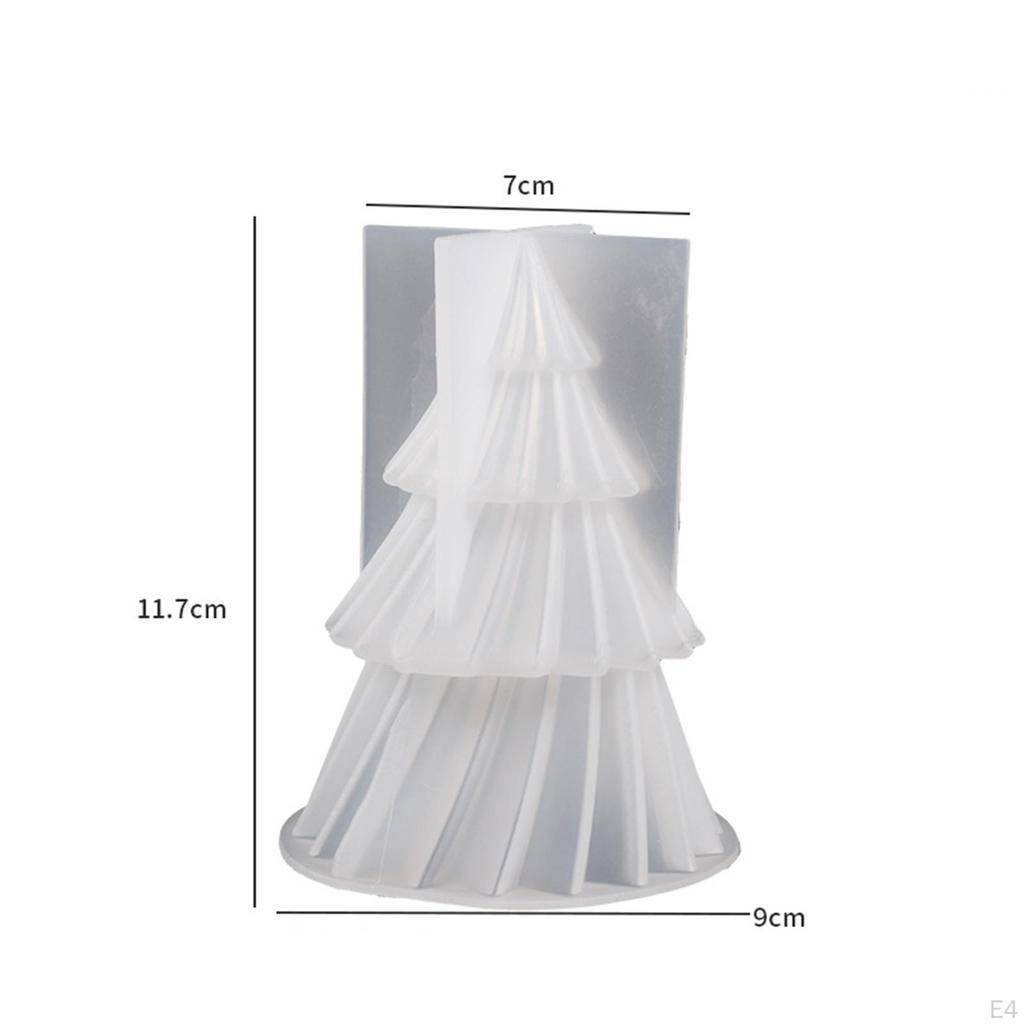 DIY Christmas Tree Silicone Model Candle Making Flexible Xmas Resin Casting for Sculpture