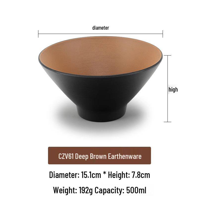 Large Frosted Melamine Ramen Bowl - Japanese-Style Restaurant Noodle Bowl for Mala Tang, Luosifen, Soup, and Rice Noodles