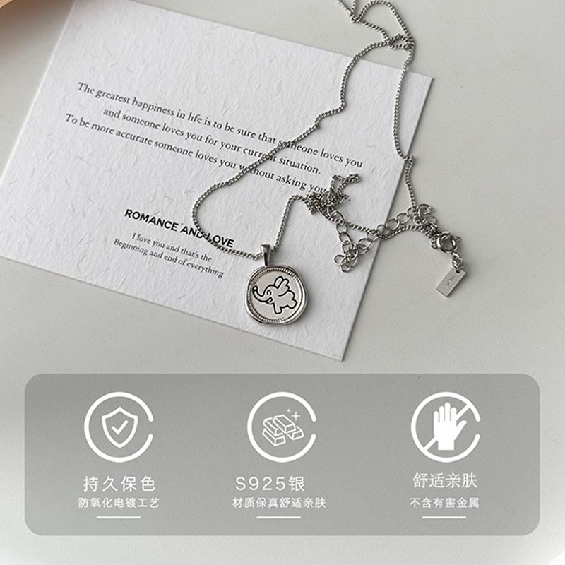 

Кулон в виде круглого Дамбо из стерлингового серебра 925 пробы, модное ожерелье с простым нишевым дизайном высокого класса, милый интернет-знаменитость 925 silver