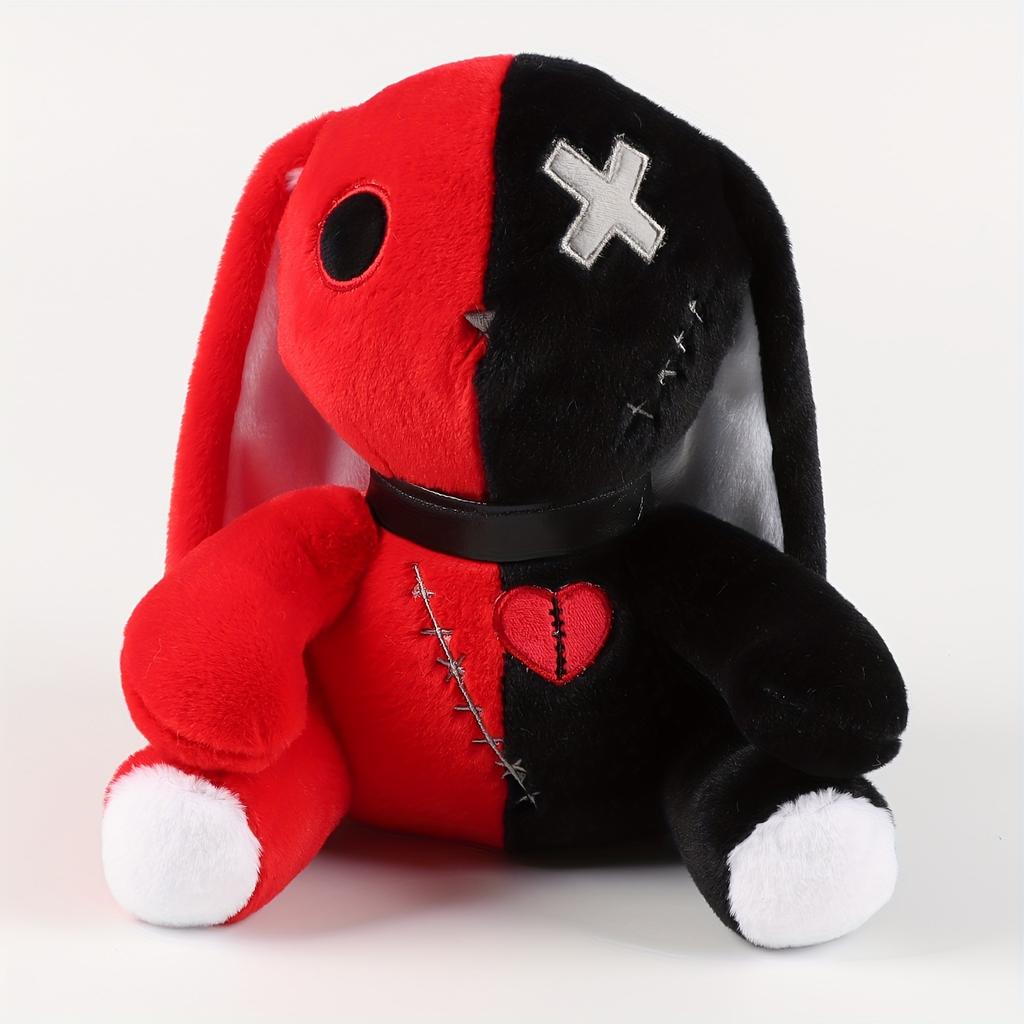 25CM Halloween Stuffed Animal Color Mosaic Reborn Rabbit Cartoon Soft Model for Boys and Girls Christmas Gifts